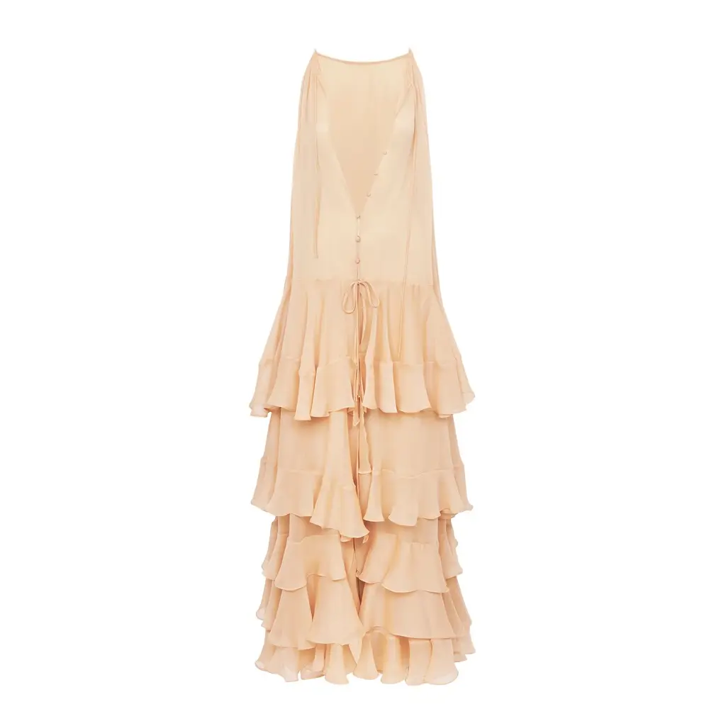 Chloé Tiered maxi dress in silk georgette | Image 1 Chloé Tiered maxi dress in silk georgette | Image 1