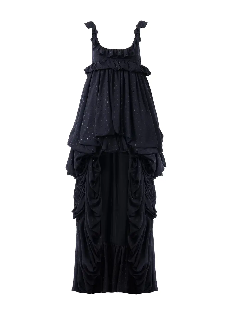Chloé High-low sleeveless dress in silk georgette jacquard & lurex | Image 1 Chloé High-low sleeveless dress in silk georgette jacquard & lurex | Image 1