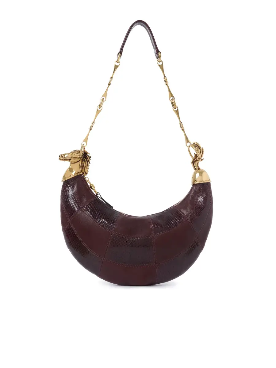 Chloé Chain Horse shoulder bag in grained leather & snakeskin | Image 1 Chloé Chain Horse shoulder bag in grained leather & snakeskin | Image 1