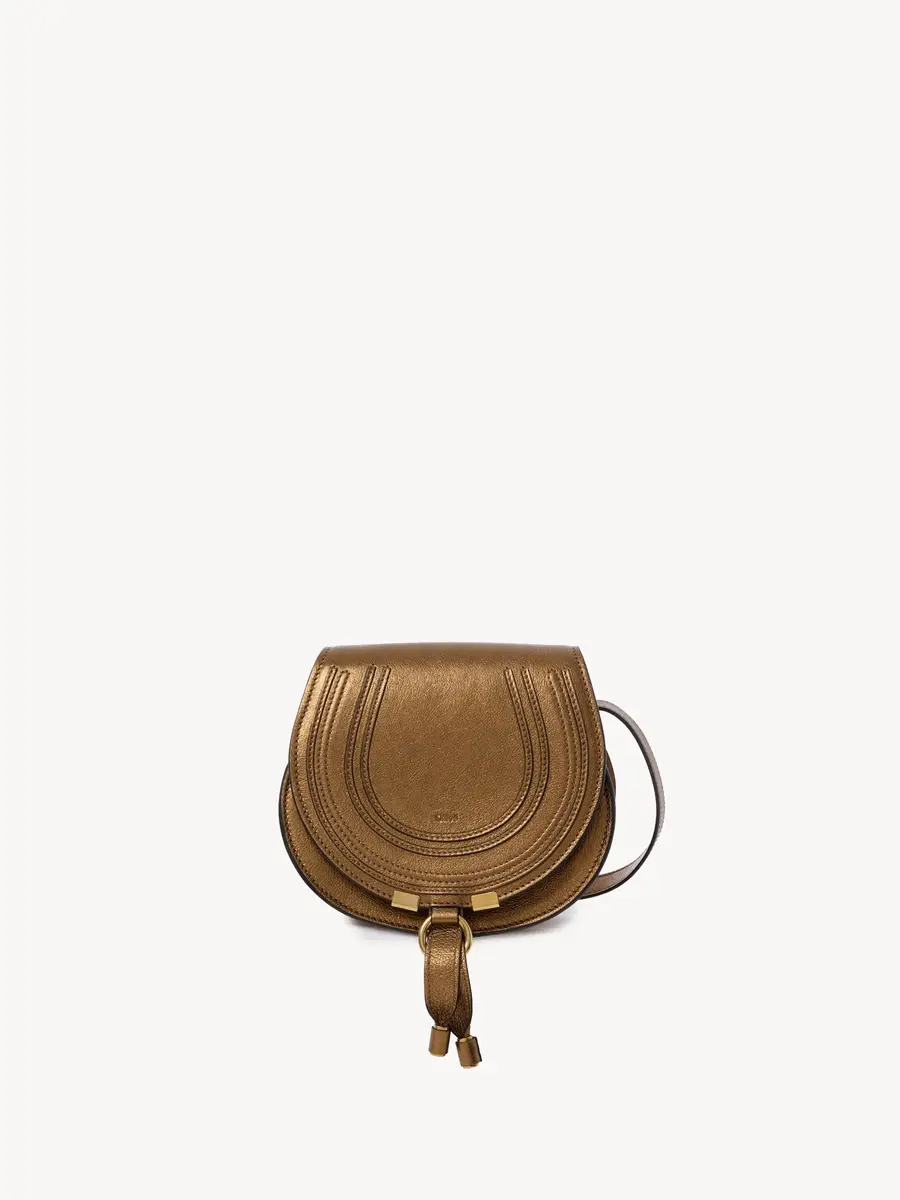 Chloé Small Marcie saddle bag in metallized leather | Thumbnail 2 Chloé Small Marcie saddle bag in metallized leather | Thumbnail 2