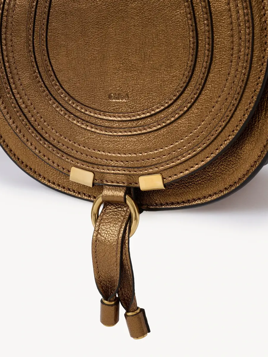Chloé Small Marcie saddle bag in metallized leather | Thumbnail 7 Chloé Small Marcie saddle bag in metallized leather | Thumbnail 7