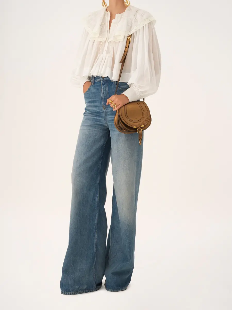 Chloé Small Marcie saddle bag in metallized leather | Thumbnail 8 Chloé Small Marcie saddle bag in metallized leather | Thumbnail 8
