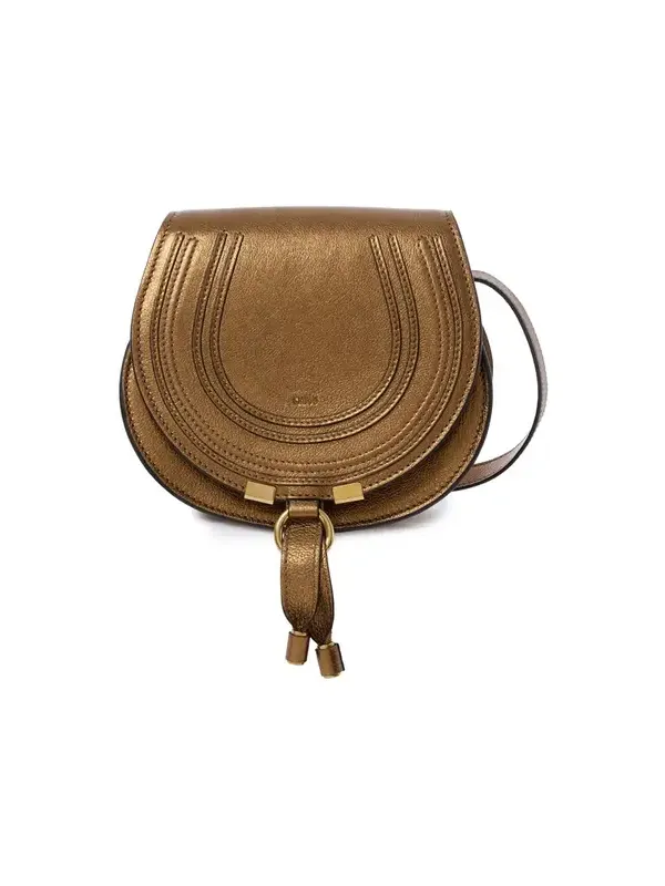 Chloé Small Marcie saddle bag in metallized leather