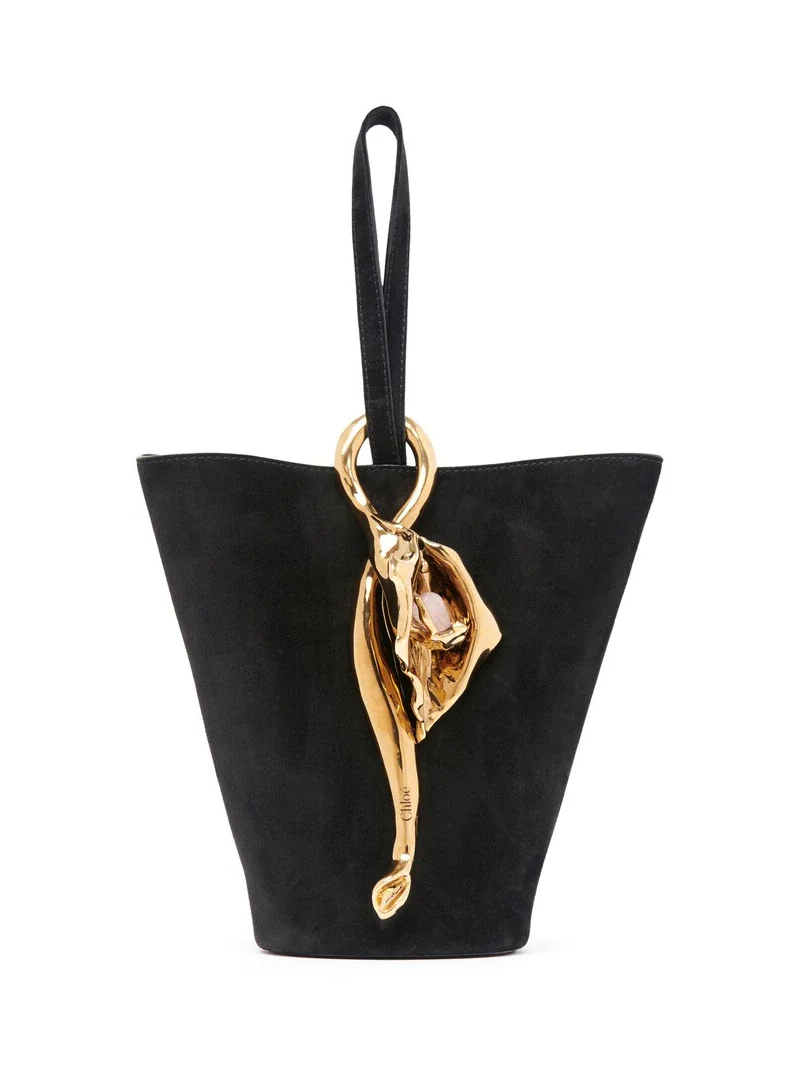 Chloé Small Eden Treasures wristlet bucket bag in suede leather