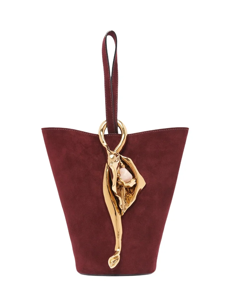 Chloé Small Eden Treasures wristlet bucket bag in suede leather