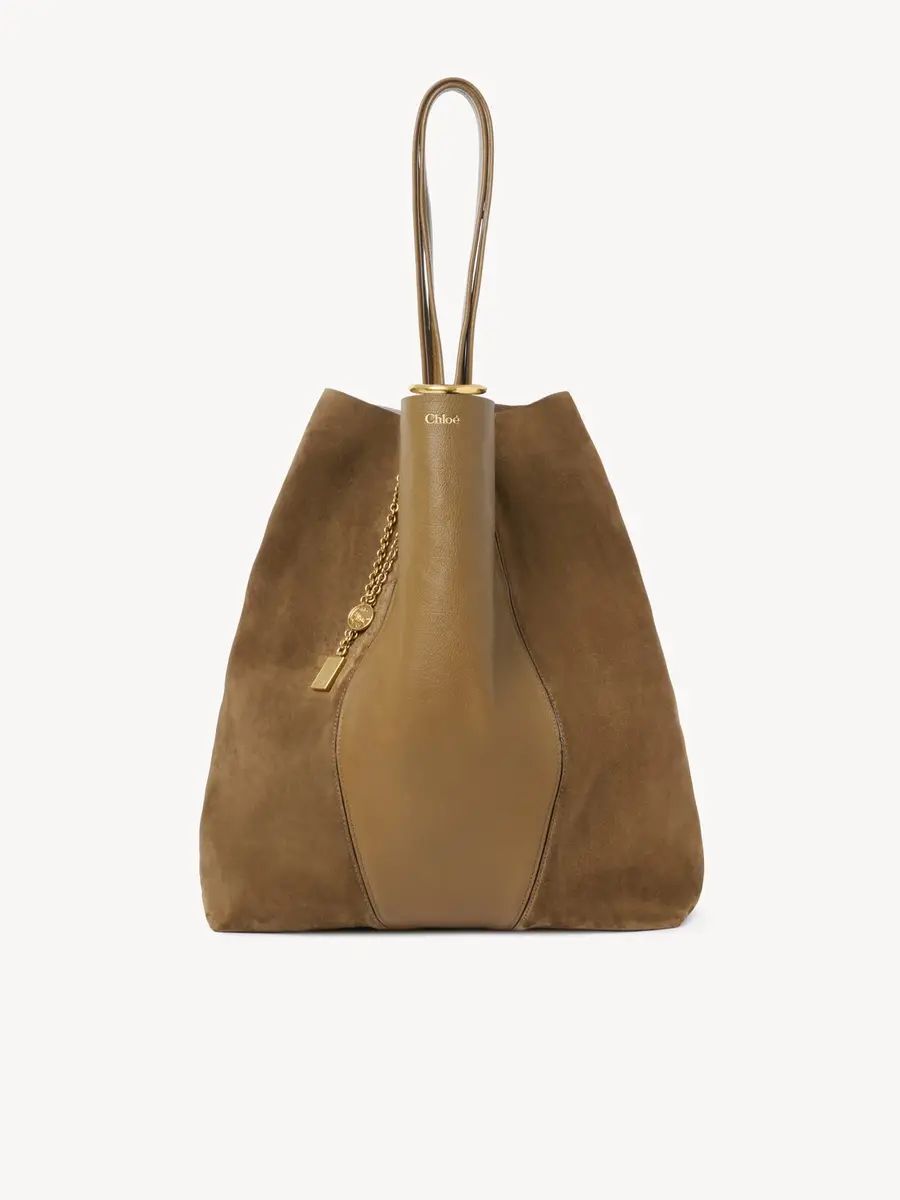 Chloé Large Chloé Spin tote bag in grained & suede leather | Thumbnail 2