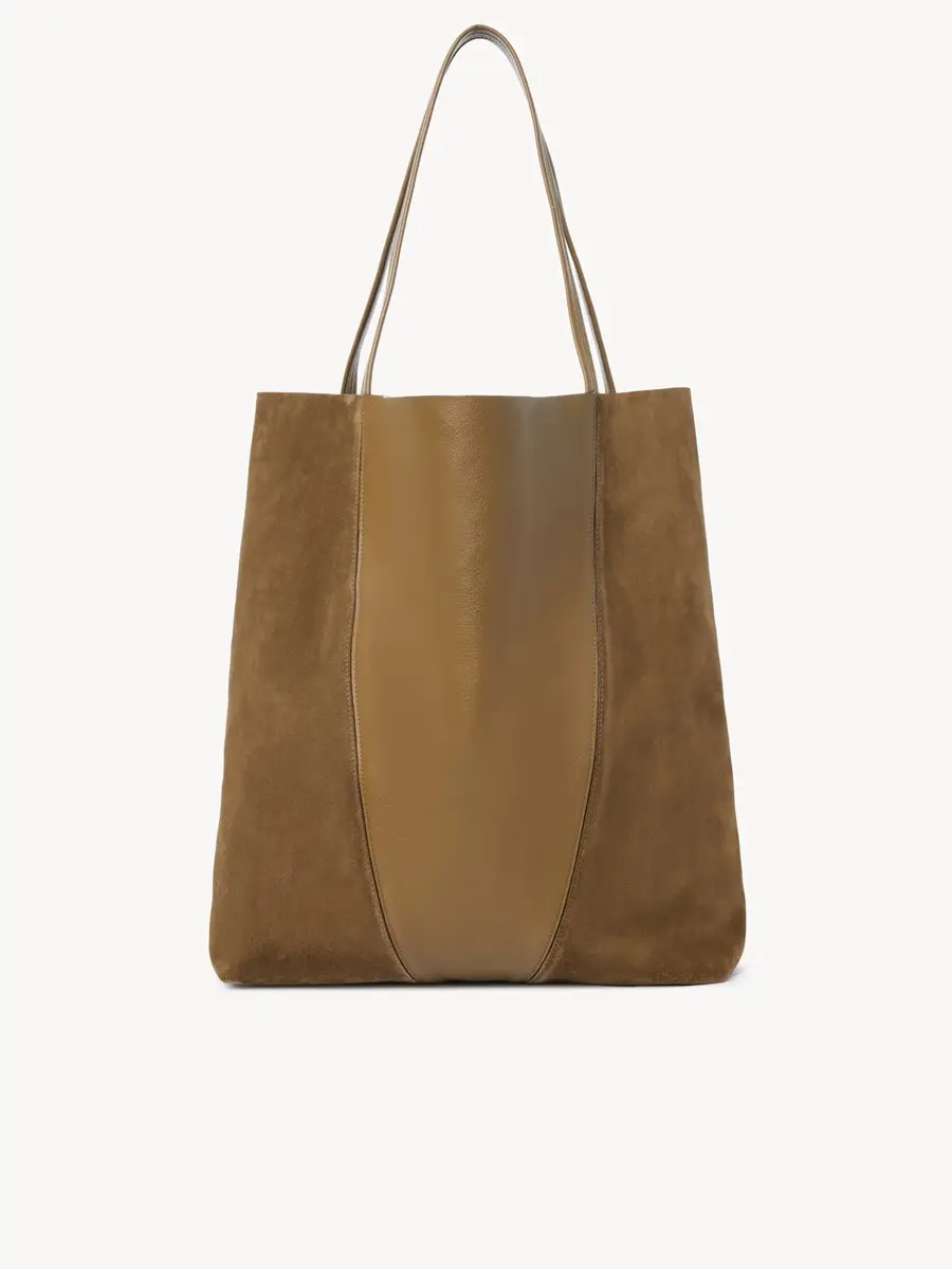 Chloé Large Chloé Spin tote bag in grained & suede leather | Thumbnail 5