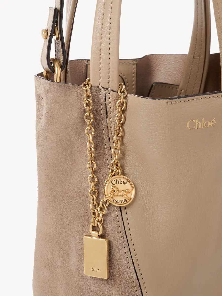Chloé Small Chloé Spin tote bag in grained & suede leather | Thumbnail 6