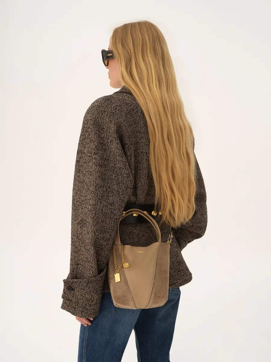 Chloé Small Chloé Spin tote bag in grained & suede leather | Thumbnail 8