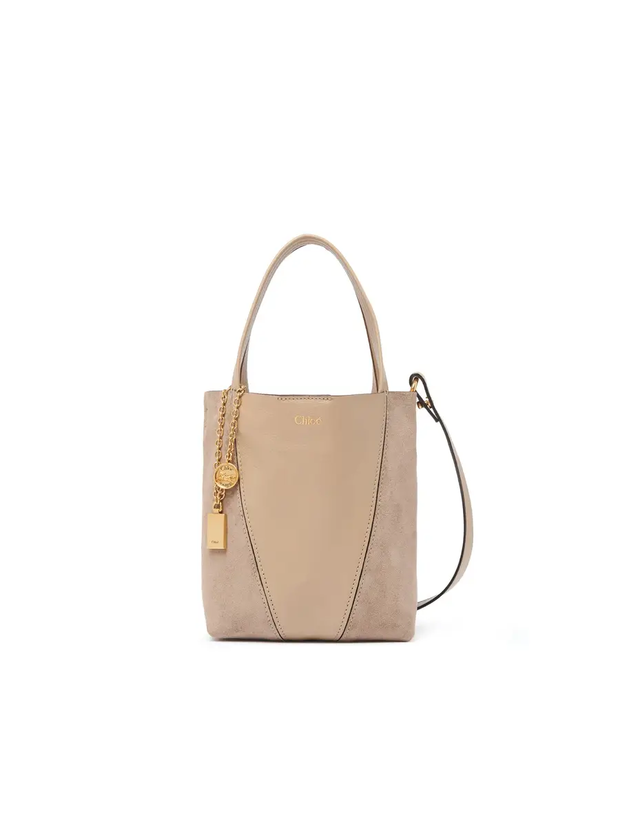 Chloé Small Chloé Spin tote bag in grained & suede leather | Thumbnail 9