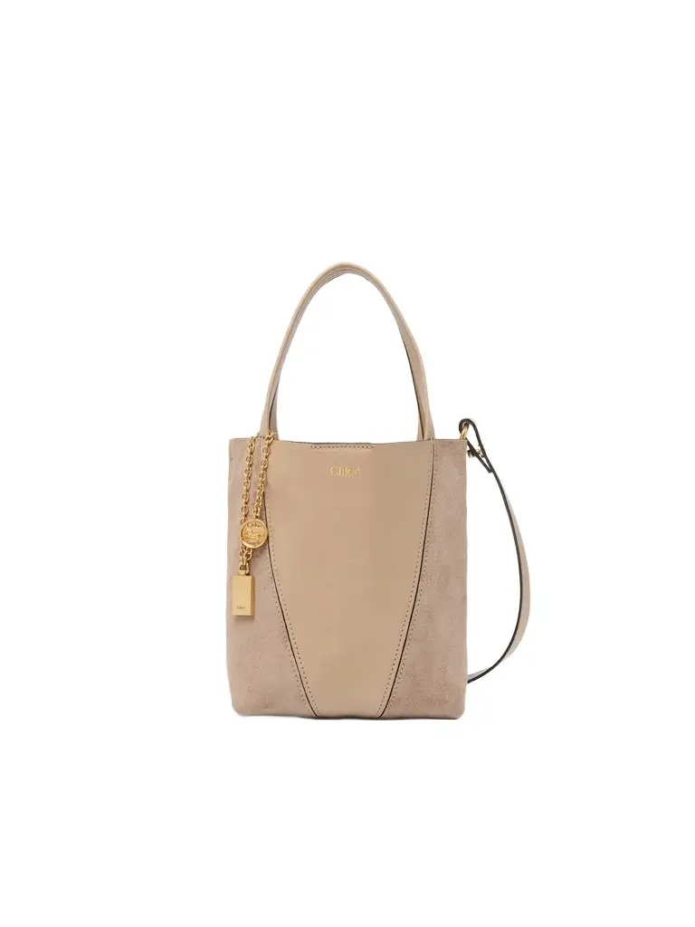 Chloé Small Chloé Spin tote bag in grained & suede leather | Image 1 Chloé Small Chloé Spin tote bag in grained & suede leather | Image 1