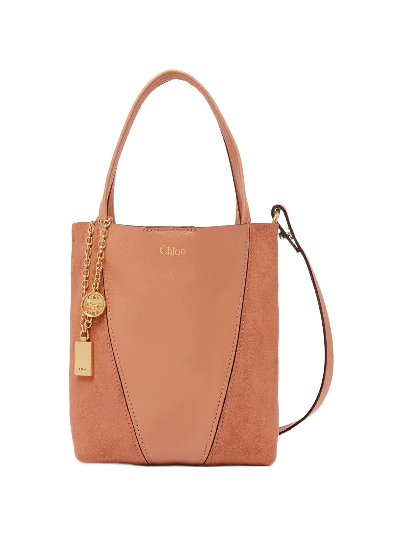 Chloé Small Chloé Spin tote bag in grained & suede leather
