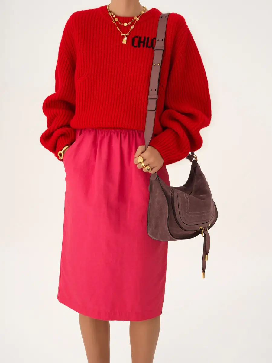Chloé Small Marcie shoulder bag in suede leather | Thumbnail 4
