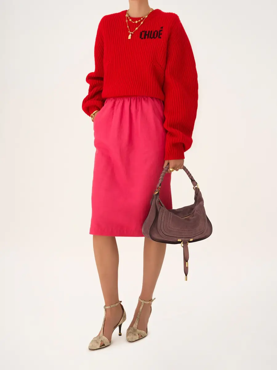Chloé Small Marcie shoulder bag in suede leather | Thumbnail 9