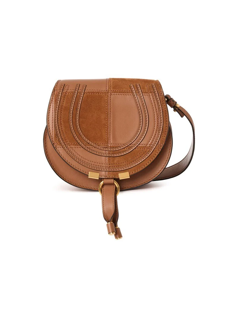 Chloé Small Marcie saddle bag in grained & suede leather