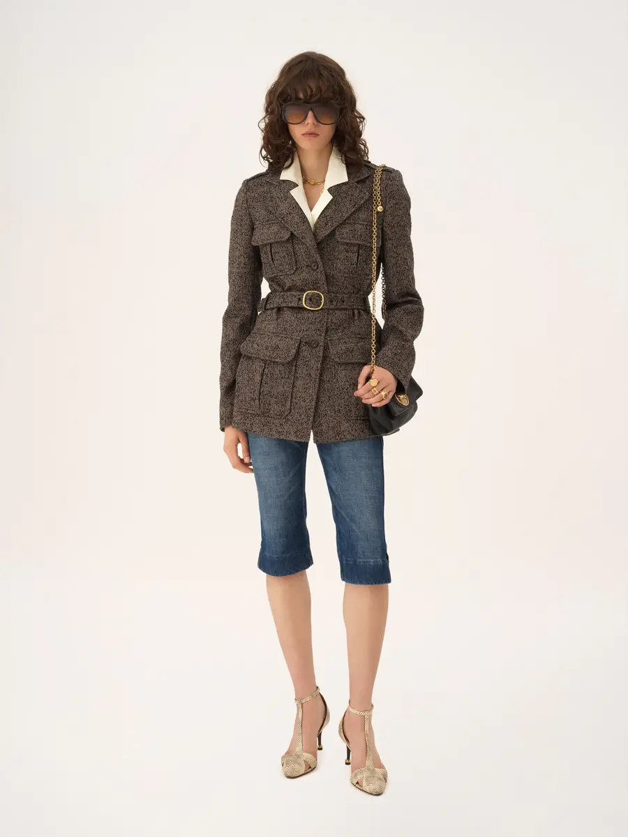 Chloé Utilitarian jacket in chevron wool | Thumbnail 3