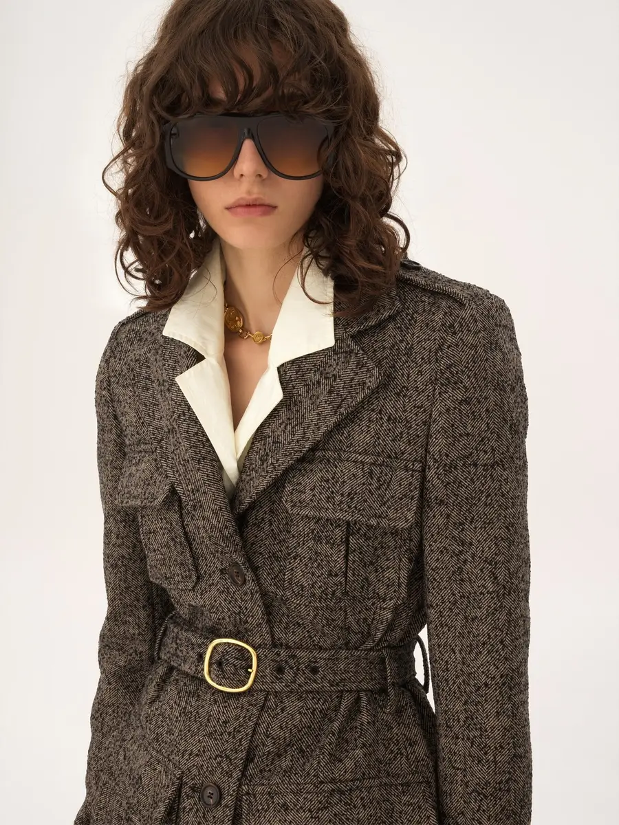 Chloé Utilitarian jacket in chevron wool | Thumbnail 7