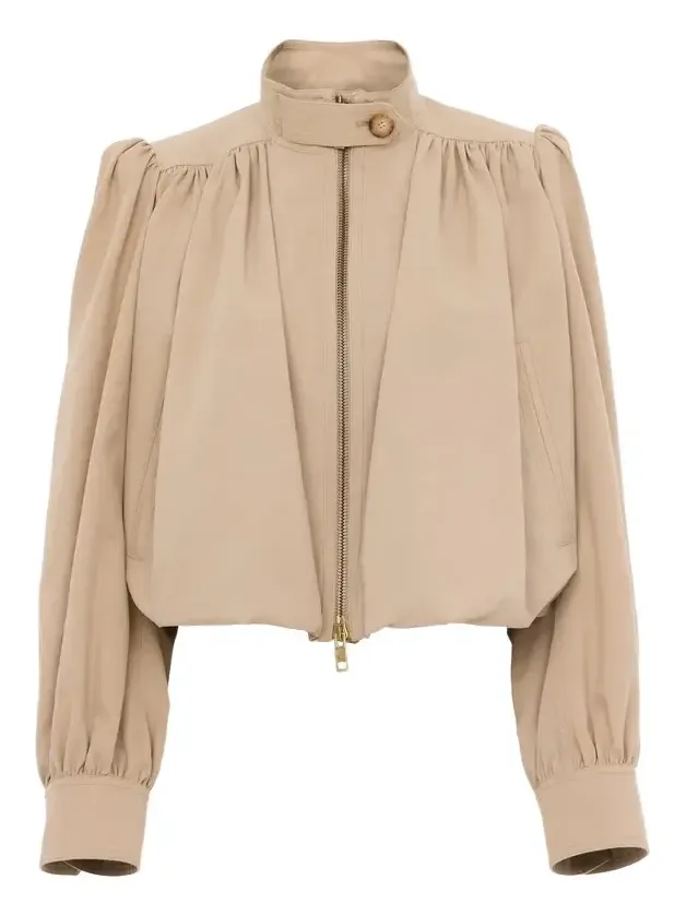 Chloé Gathered boule jacket in cotton canvas