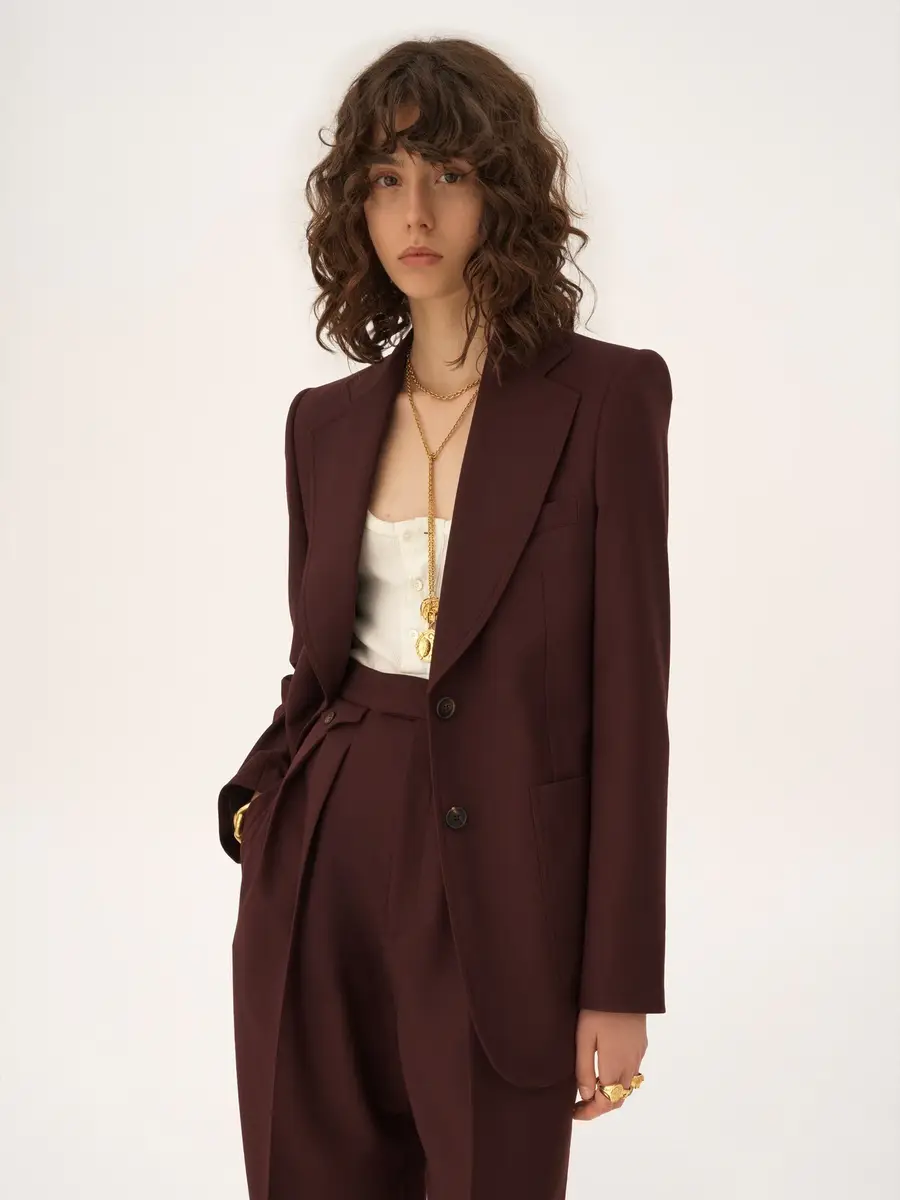 Chloé Single-breasted tailored jacket in wool gabardine | Thumbnail 4 Chloé Single-breasted tailored jacket in wool gabardine | Thumbnail 4