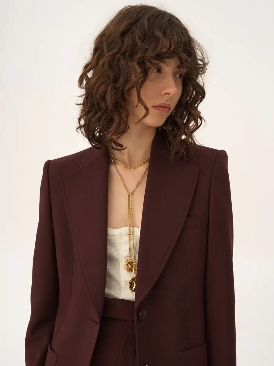 Chloé Single-breasted tailored jacket in wool gabardine | Thumbnail 7 Chloé Single-breasted tailored jacket in wool gabardine | Thumbnail 7