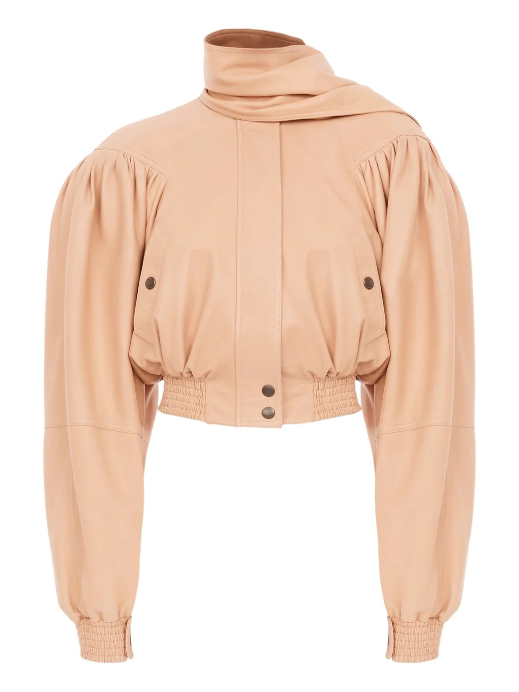 Chloé Cropped scarf jacket in leather