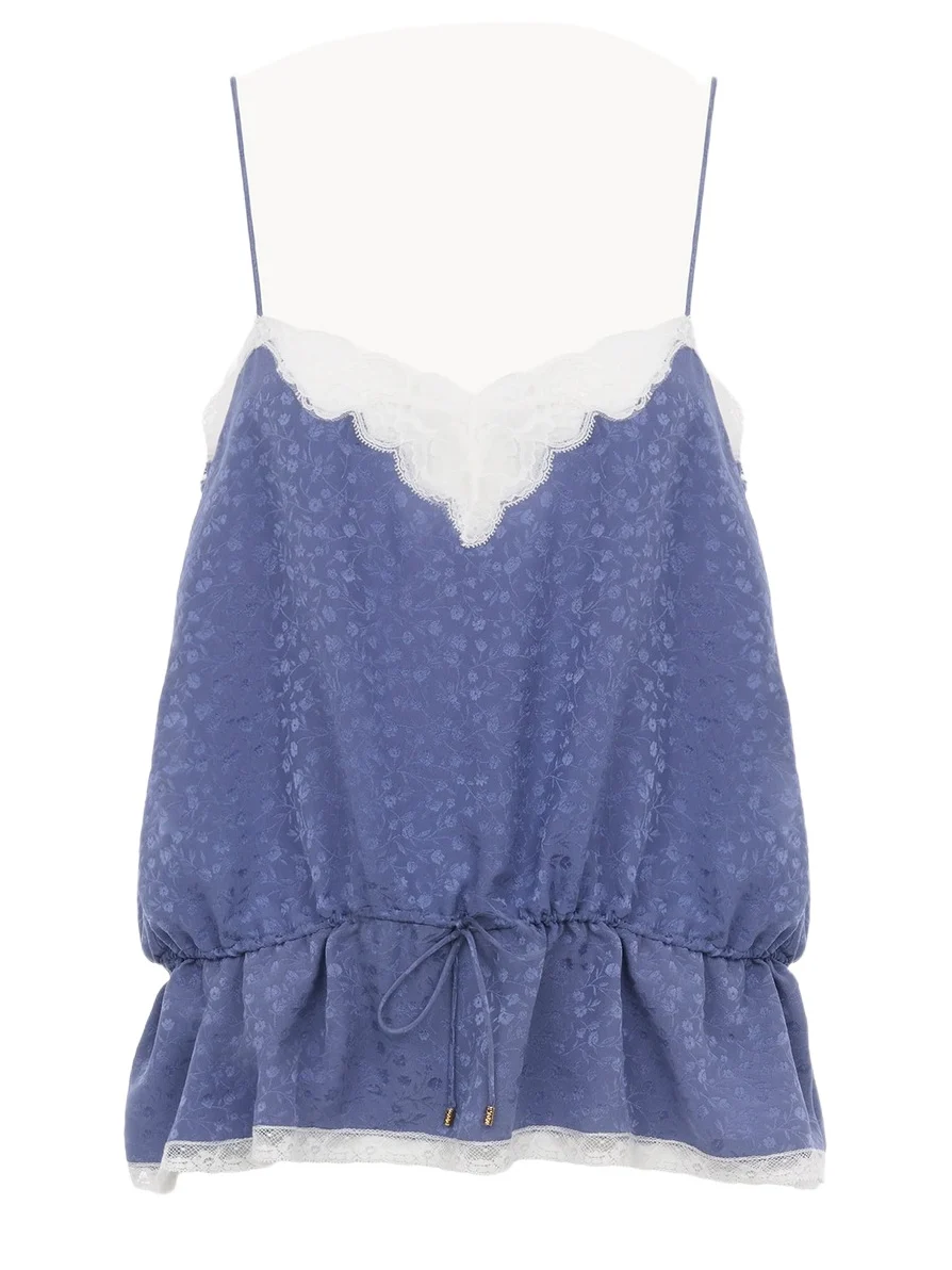 Chloé Camisole top in silk jacquard & lace