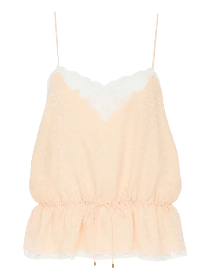 Chloé Camisole top in silk jacquard & lace