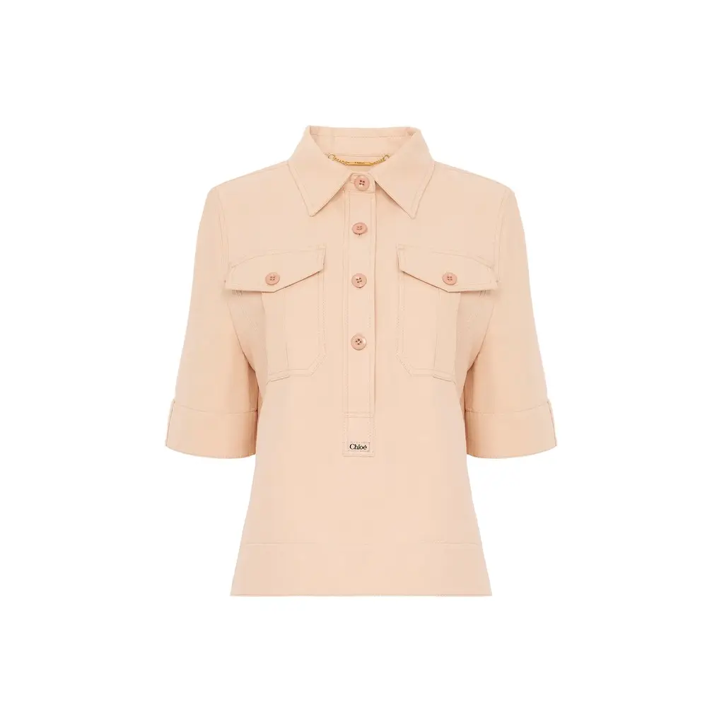 Chloé Polo shirt in cotton gabardine | Image 1 Chloé Polo shirt in cotton gabardine | Image 1