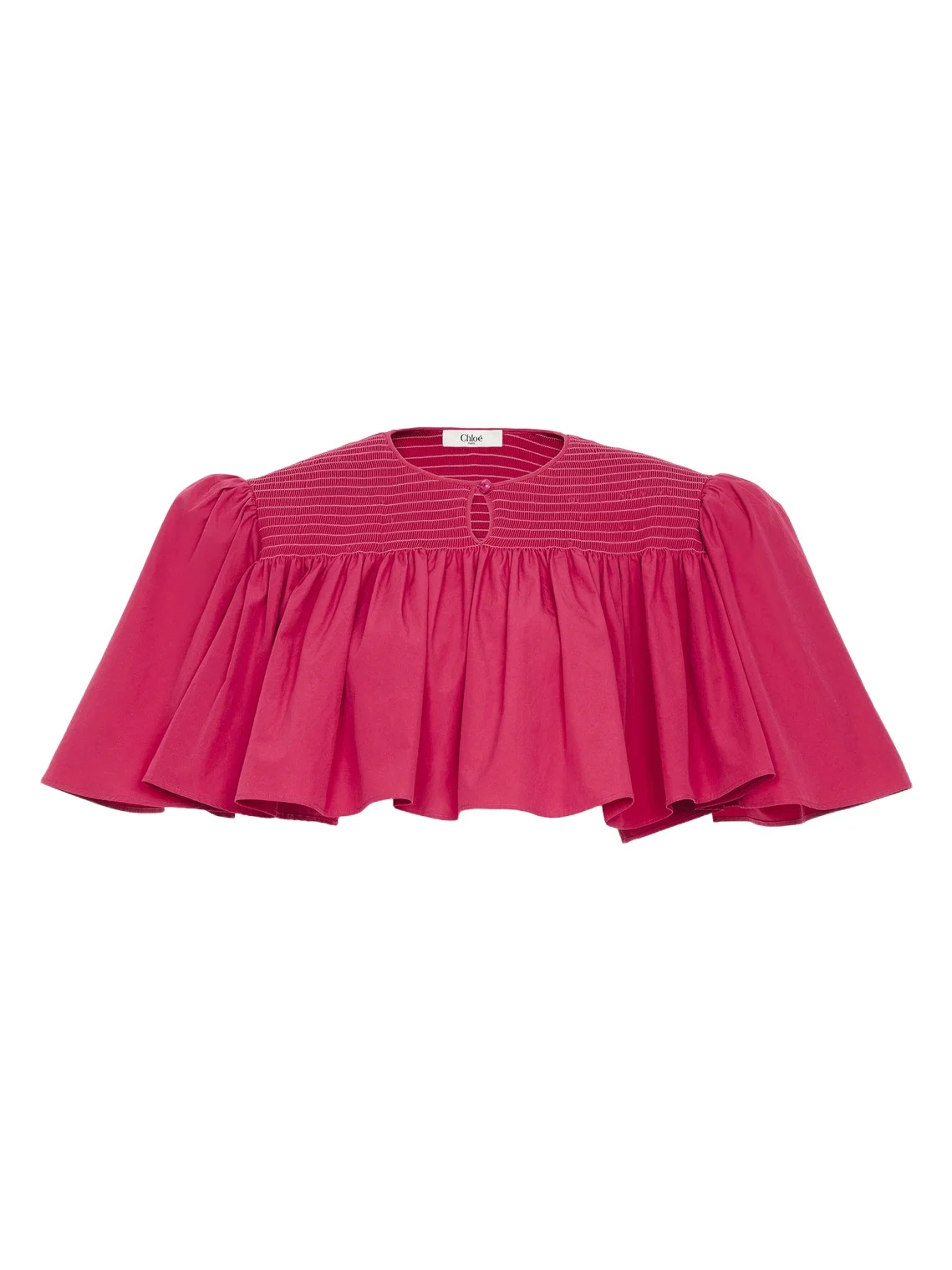 Chloé Gathered cropped top in cotton poplin