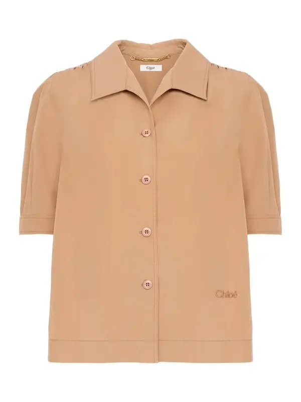 Chloé Short-sleeve shirt in cotton poplin