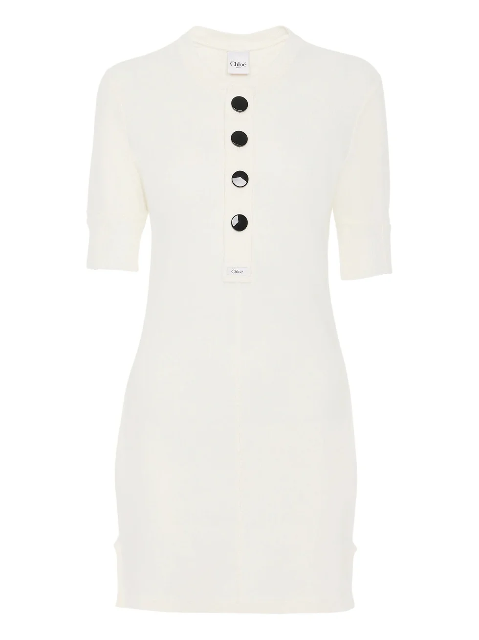 Chloé Fitted Henley mini dress in cotton jersey