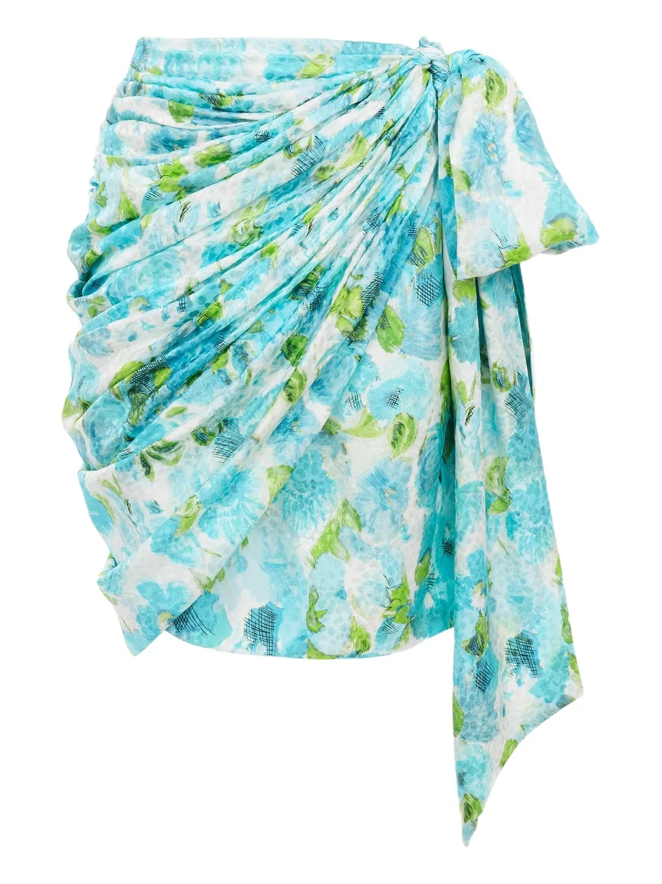 Chloé Short wrap skirt in silk jacquard