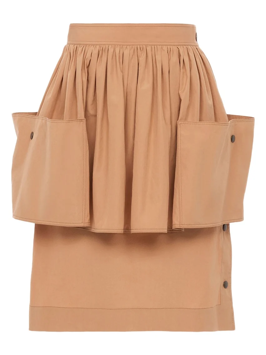 Chloé Layered knee-length skirt in cotton poplin