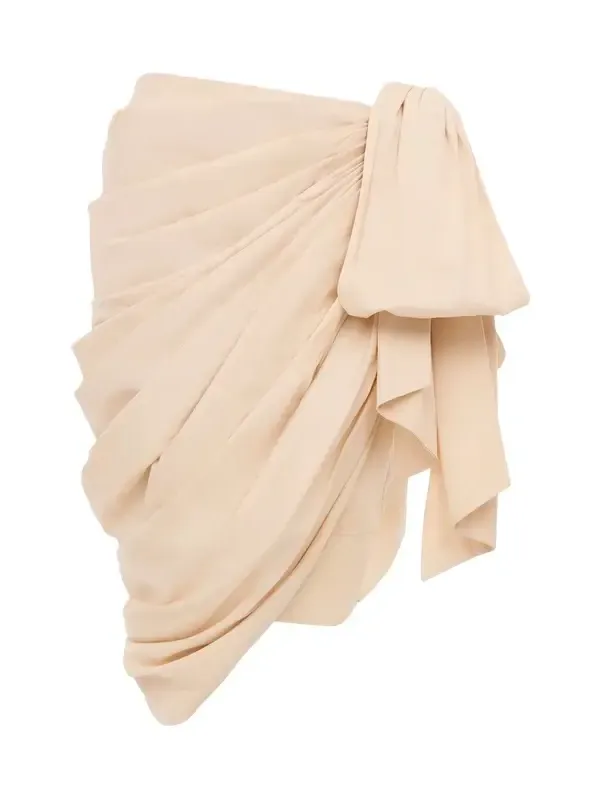 Knee-length wrap skirt in cotton poplin Knee-length wrap skirt in cotton poplin