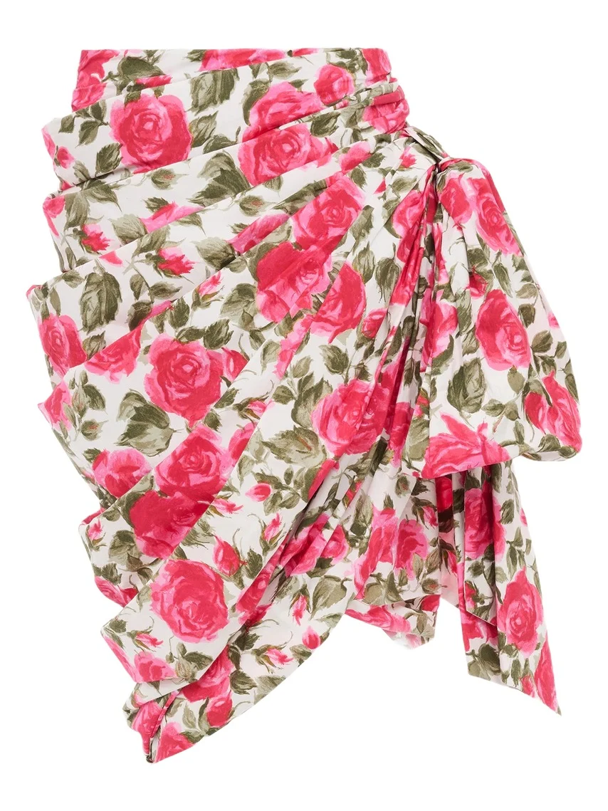 Chloé Knee-length wrap skirt in cotton poplin