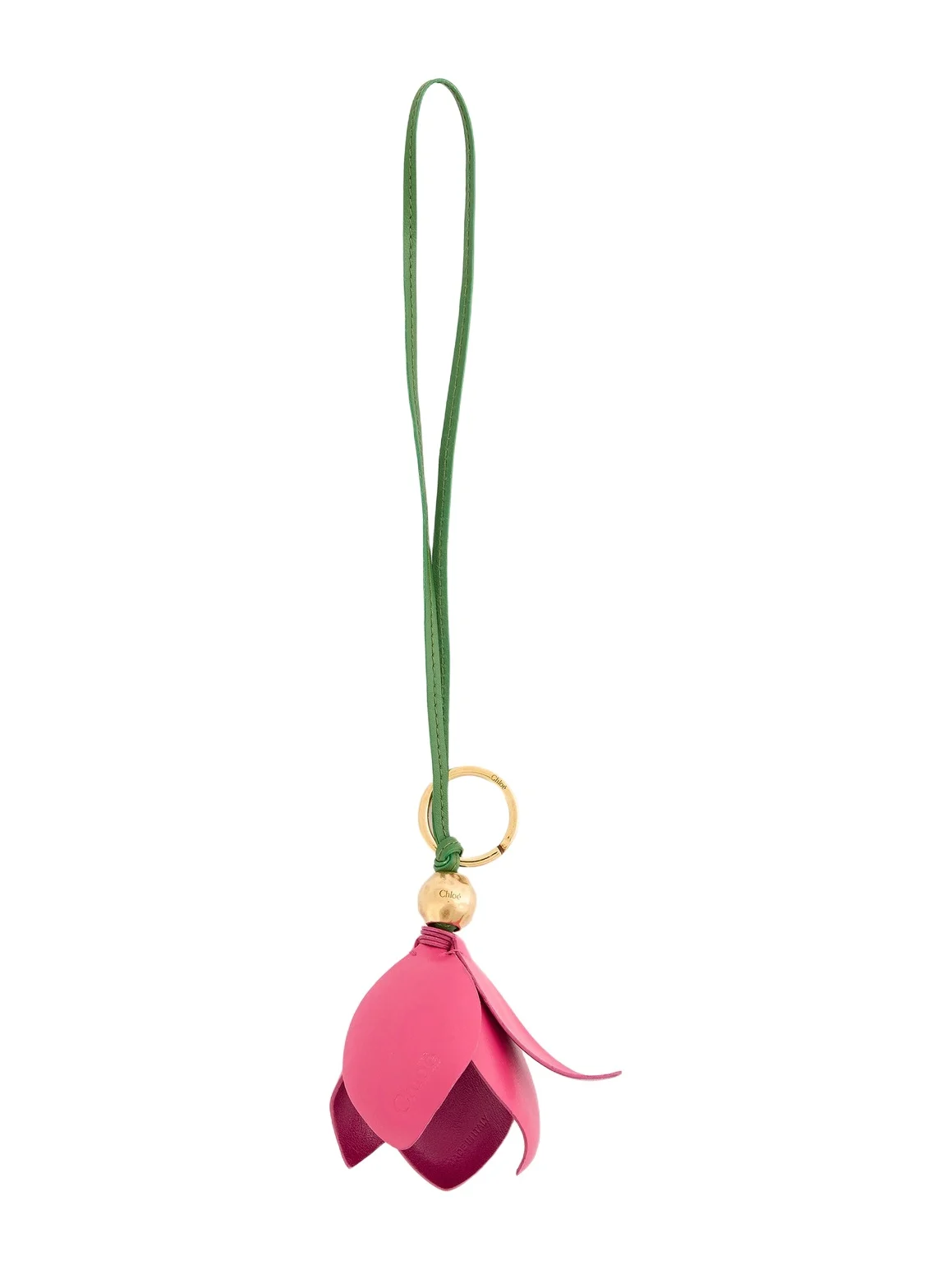 Chloé Chloé Symbols Tulip key ring bag charm in grained leather