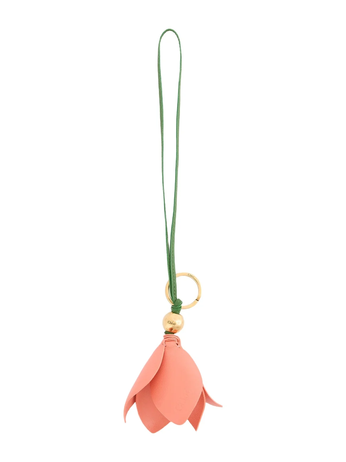Chloé Chloé Symbols Tulip key ring bag charm in grained leather