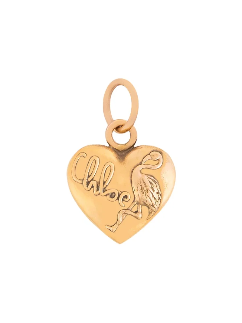 Chloé Heart Flamingo charm in brass