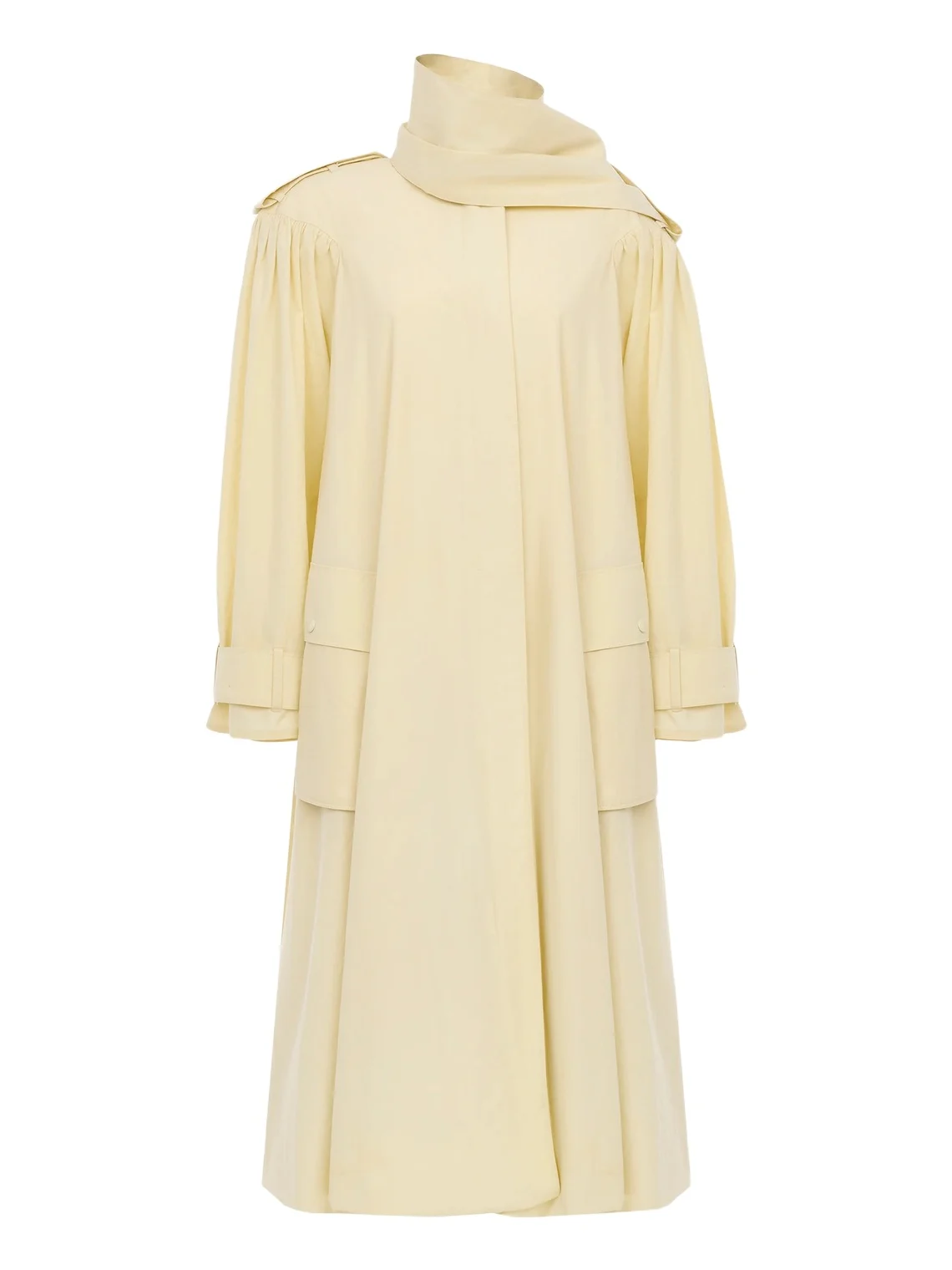 Chloé High-neck scarf trench coat in cotton poplin