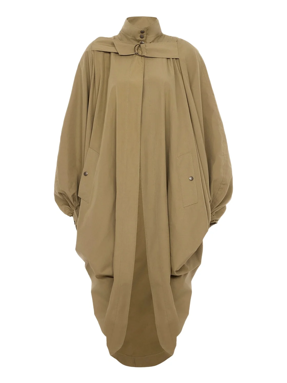 Chloé High-neck oversized cape coat in cotton poplin