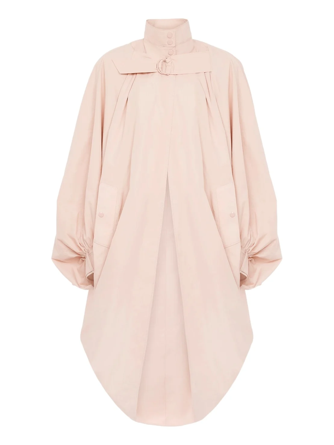 Chloé High-neck oversized cape coat in cotton poplin