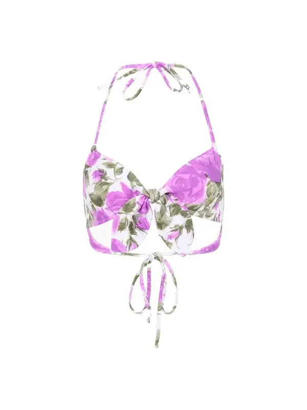 Chloé Rose-print bikini top