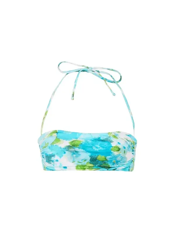 Chloé Aqua flower-print halterneck bikini top