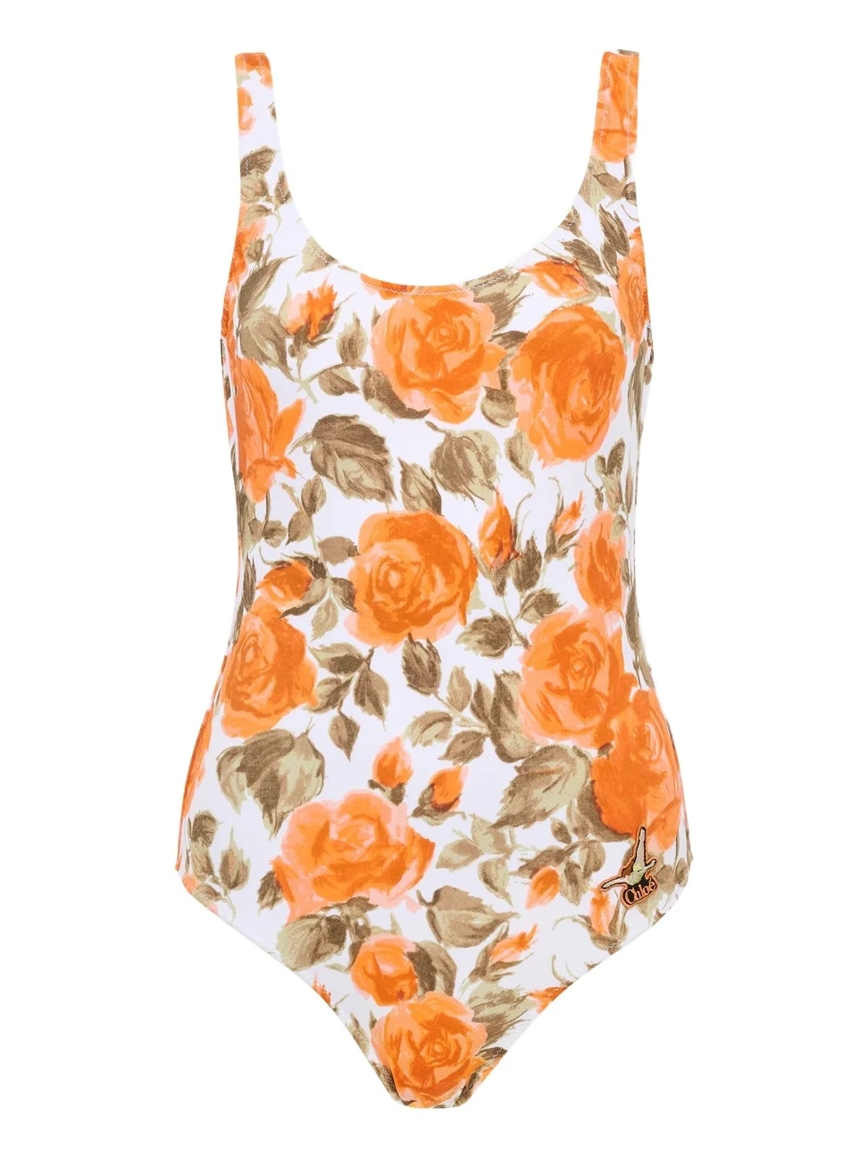 Chloé Rose-print one-piece swimsuit