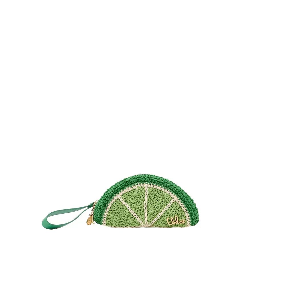 Chloé Chloé Tropicus Lime Slice pouch in waxed cord | Image 1 Chloé Chloé Tropicus Lime Slice pouch in waxed cord | Image 1