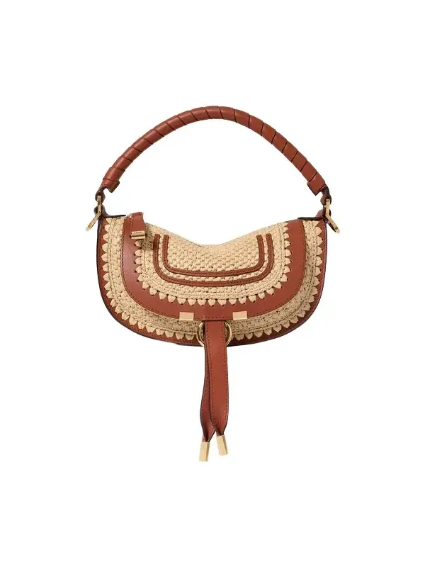 Mini Marcie shoulder bag in raffia-effect Mini Marcie shoulder bag in raffia-effect