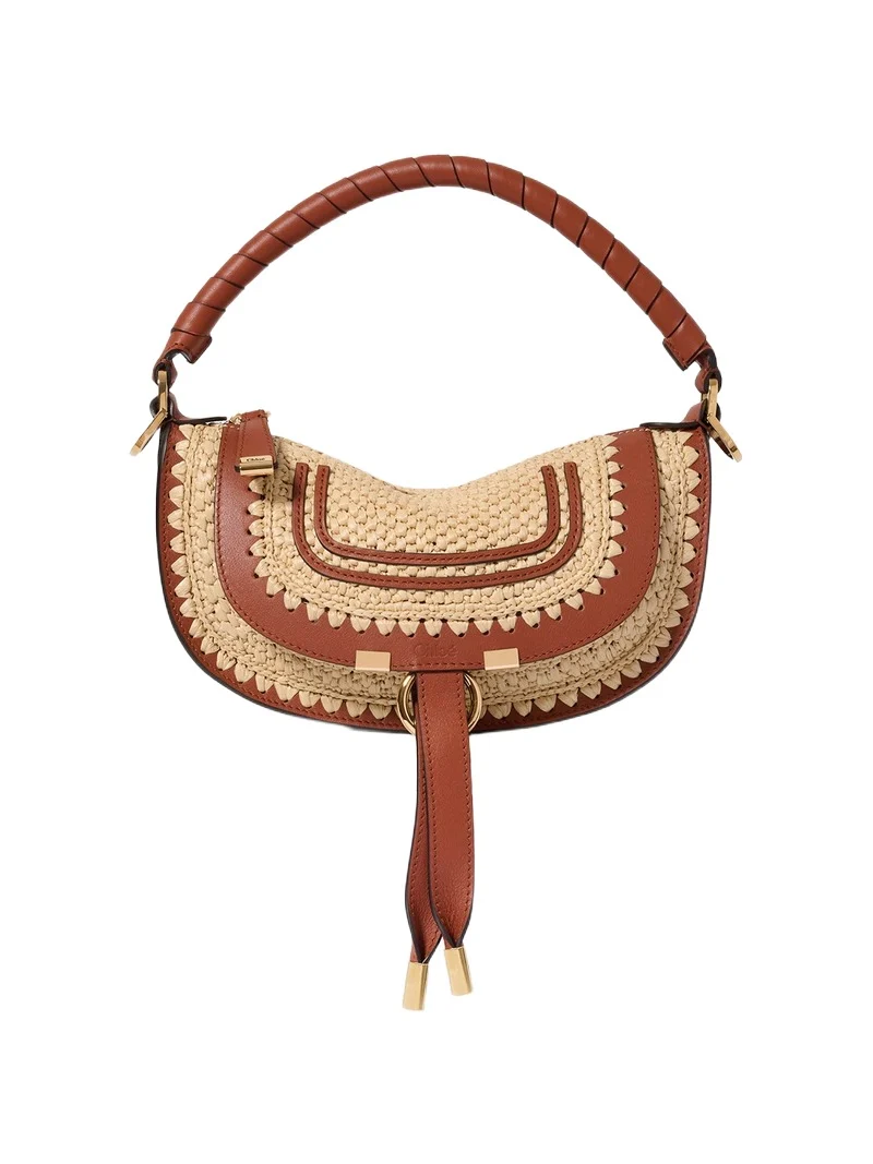 Mini Marcie shoulder bag in raffia-effect Mini Marcie shoulder bag in raffia-effect
