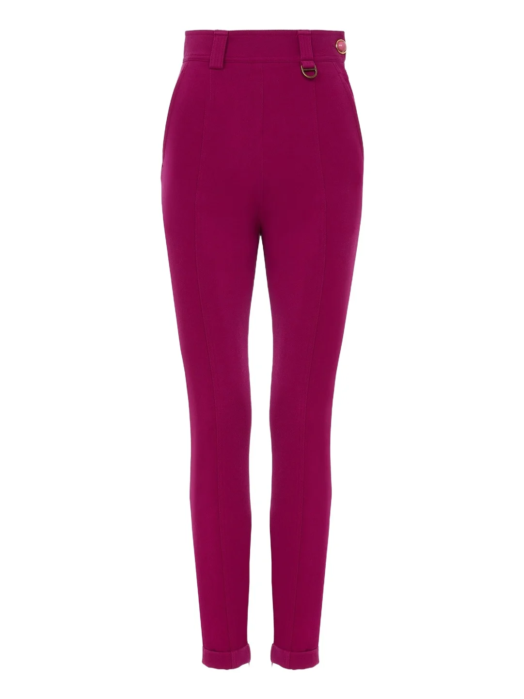 High-rise fitted pants in stretch tricotine