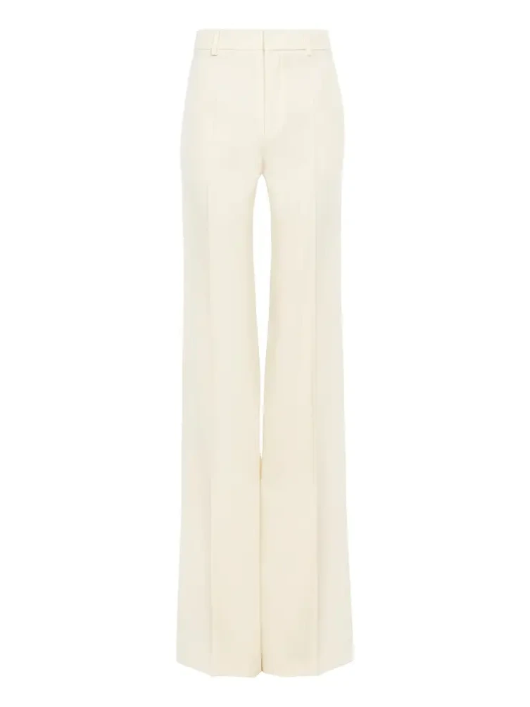 High-rise flared pants in wool grain de poudre High-rise flared pants in wool grain de poudre