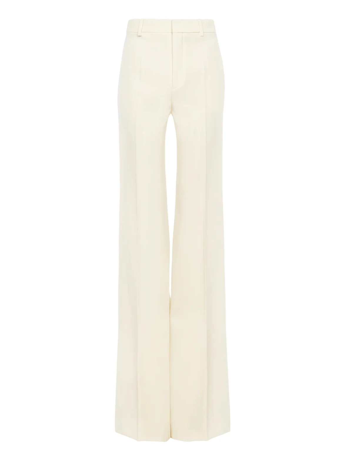 High-rise flared pants in wool grain de poudre